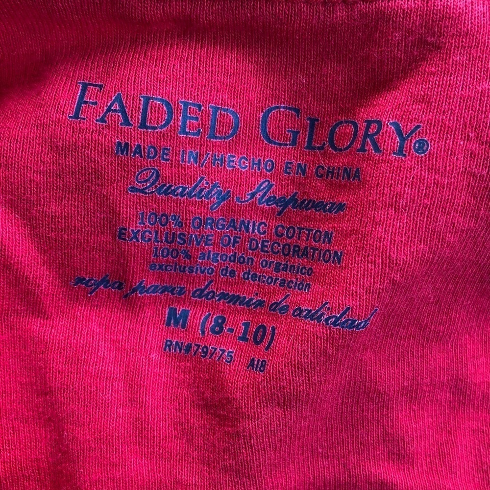 Faded Glory Sleepwear Red Cotton with Pink Tiny Polka Dots Cami Style Tank Top M - Picture 5 of 6